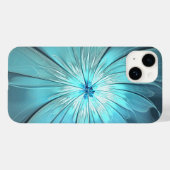 Aqua Modern Flower Phone Case (Rückseite (Horizontal))