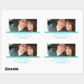 Aqua Modern Foto Save the Date Stickers (Blatt)