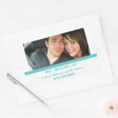 Aqua Modern Foto Save the Date Stickers (Umschlag)