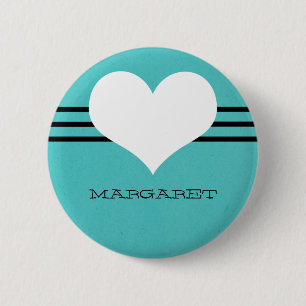 Aqua Modern Heart Button
