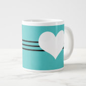 Aqua Modern Heart Jumbo Tasse (Vorderseite Rechts)