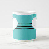 Aqua Modern Heart Jumbo Tasse (Vorderseite)