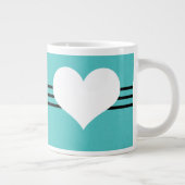 Aqua Modern Heart Jumbo Tasse (Rechts)