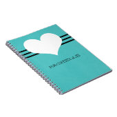 Aqua Modern Heart Notebook Notizblock (Rechte Seite)