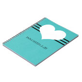 Aqua Modern Heart Notebook Notizblock (Linke Seite)