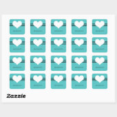 Aqua Modern Heart Stickers (Blatt)