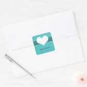 Aqua Modern Heart Stickers (Umschlag)