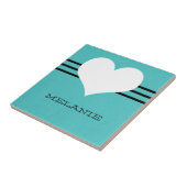 Aqua Modern Heart Tile Fliese (Seite)