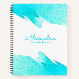 Aqua Modern Personalisiert Elegantes Script Journa Notizblock