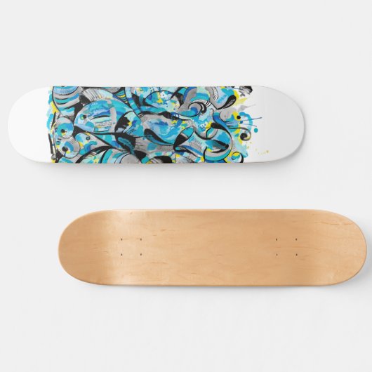 Aqua modern skateboard deck (Horizontal)