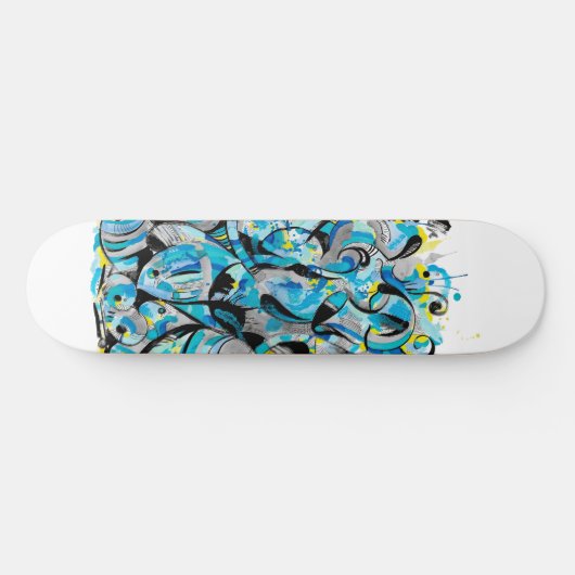 Aqua modern skateboard deck (Horizontal)