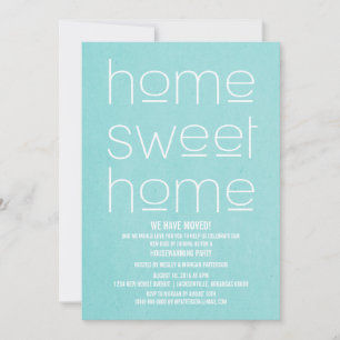 Aqua Modern Sweet Zuhause Housewarming Partys Einladung