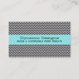 Aqua Modern Zickzack Business Card Visitenkarte