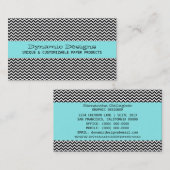 Aqua Modern Zickzack Business Card Visitenkarte (Vorne/Hinten)
