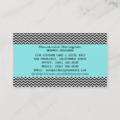 Aqua Modern Zickzack Business Card Visitenkarte (Rückseite)