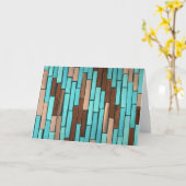 Aqua moderne Muster leere Karte (Gelbe Blume)