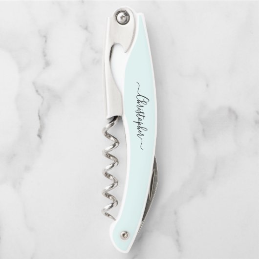 Aqua Monogram Beer Wine Corkschraube Flasche Opene Kellnermesser (Vorderseite)