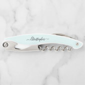 Aqua Monogram Beer Wine Corkschraube Flasche Opene Kellnermesser (Vorderseite)