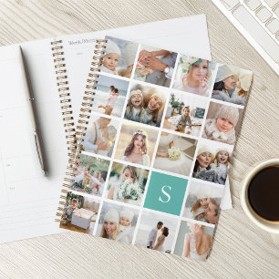 Aqua Monogram Fotolage Planer