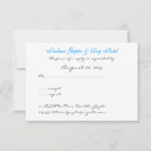 Aqua Monogram Lace India Wedding Invitation UAWG RSVP Karte (Rückseite)