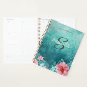 Aqua Monogram Mit Monogramm Name 2025 Weekly Plann Planer (Anzeige)