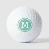 Aqua Monogram Personalisierte Golfbälle (Vorderseite)