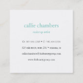 Aqua Monogram Quadratische Visitenkarte (Rückseite)