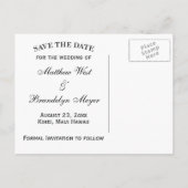 Aqua Monogram Seepferd Save the Date Postkarten (Rückseite)