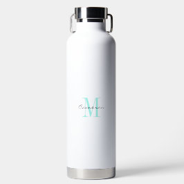 Aqua Monogramm Anfangsbuchstabe und Name personali Trinkflasche