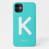 Aqua Monogramm-Handyhülle Case-Mate iPhone Hülle (Rückseite)