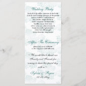 Aqua-Monogramm-Hochzeitsprogramm Programm (Rückseite)