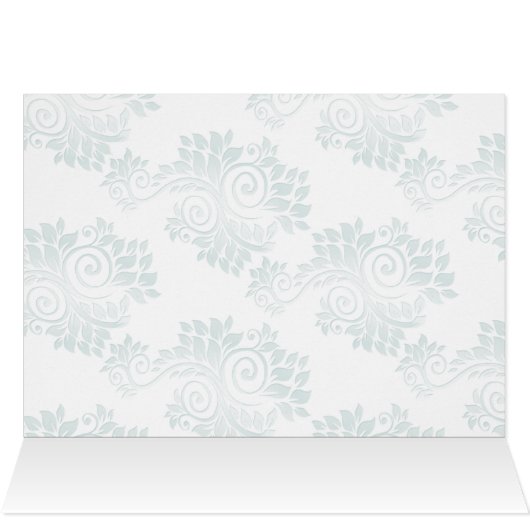 Aqua-Monogramm-Tischkarte (Innenansicht Horizontal (Oben))