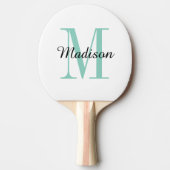 Aqua Monogramm und Name Personalisiert Tischtennis Schläger (Vorderseite)