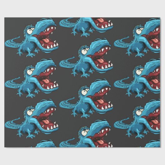 Aqua Monster Running Baby Bodysuit Geschenkpapier (Flach)