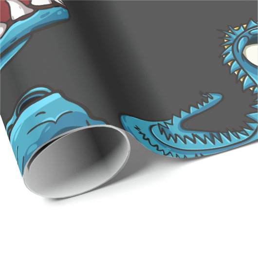 Aqua Monster Running Baby Bodysuit Geschenkpapier (Rolleneckpunkt)