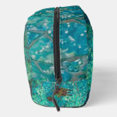 Aqua Mosaic Lg Zippered_Bag Turtles Indigenosis Waschbeutel (Rechts)