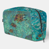 Aqua Mosaic Lg Zippered_Bag Turtles Indigenosis Waschbeutel (Rechte Ecke)