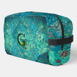 Aqua Mosaic Lg Zippered_Bag Turtles Indigenosis Waschbeutel