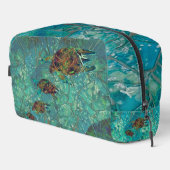 Aqua Mosaic Lg Zippered_Bag Turtles Indigenosis Waschbeutel (Rechte Ecke)