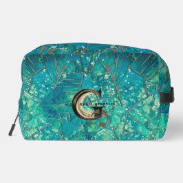 Aqua Mosaic Lg Zippered_Bag Turtles Indigenosis Waschbeutel
