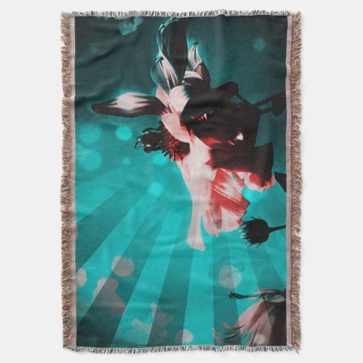 Aqua N Pink Sonnenblumen Rays Throw Blanket Decke (Vorderseite Vertikal)