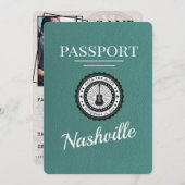 Aqua Nashville Passport Save the Date (Vorne/Hinten)