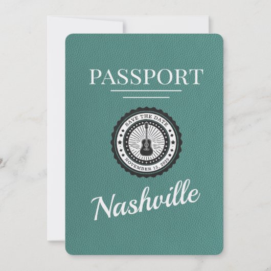 Aqua Nashville Passport Save the Date (Vorderseite)