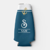 Aqua Nautical Mit Monogramm Bottle Cooler Flaschenkühler (Vorderseite)