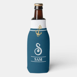 Aqua Nautical Mit Monogramm Bottle Cooler Flaschenkühler
