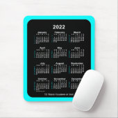 Aqua Neon 52 Week Calendar von Janz 2022 Mousepad (Mit Mouse)