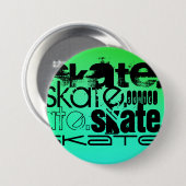 Aqua, Neon Green Gradient; Skate Button (Vorne & Hinten)