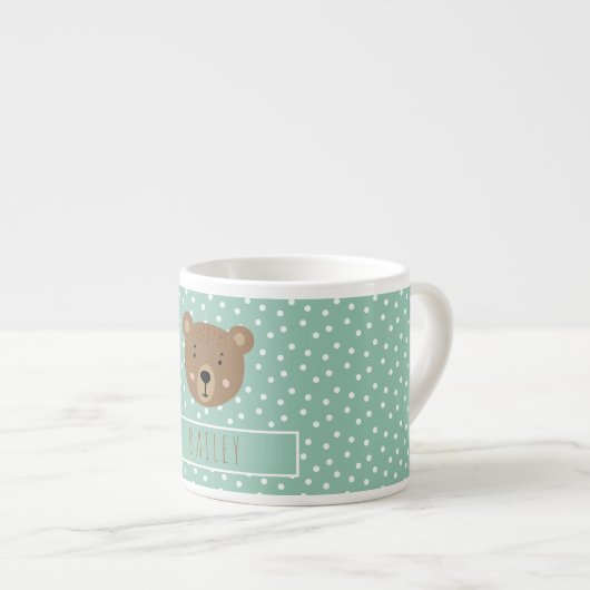 Aqua niedlich Bärenkinder Espressotasse (Vorderseite Rechts)