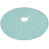 Aqua Niedlich Polka Dots Fleece Weihnachtsbaumdecke (Schrägansicht)