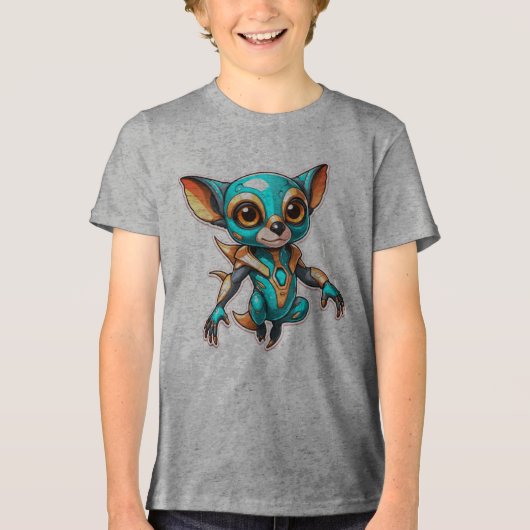 Aqua Niedlich Tri-Blend Shirt (Vorderseite)